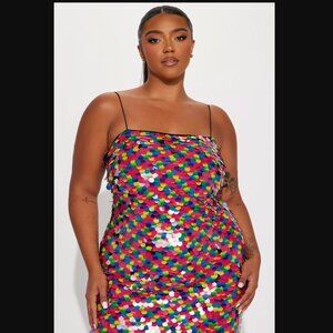 Fashion Nova Multicolor Sequin Mini Dress